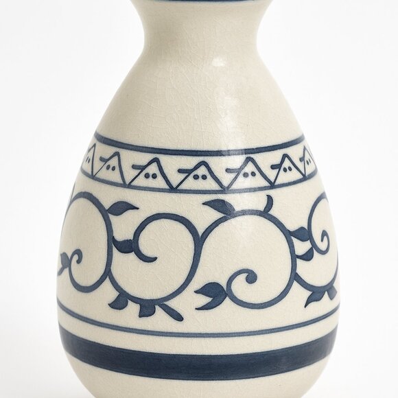 Vintage Japanese Sake Set – Blue & White Tokkuri Bottle + Cup - Picture 2 of 5